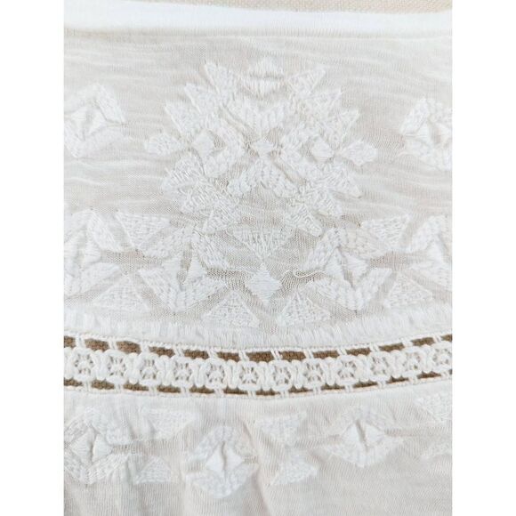 Sundance Women White Embroidered Cotton Blouse Size Medium - Picture 8 of 15